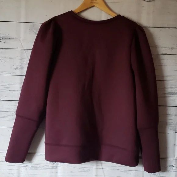 Stella & Dot Puff sleeve Neoprene style top - Picture 8 of 10